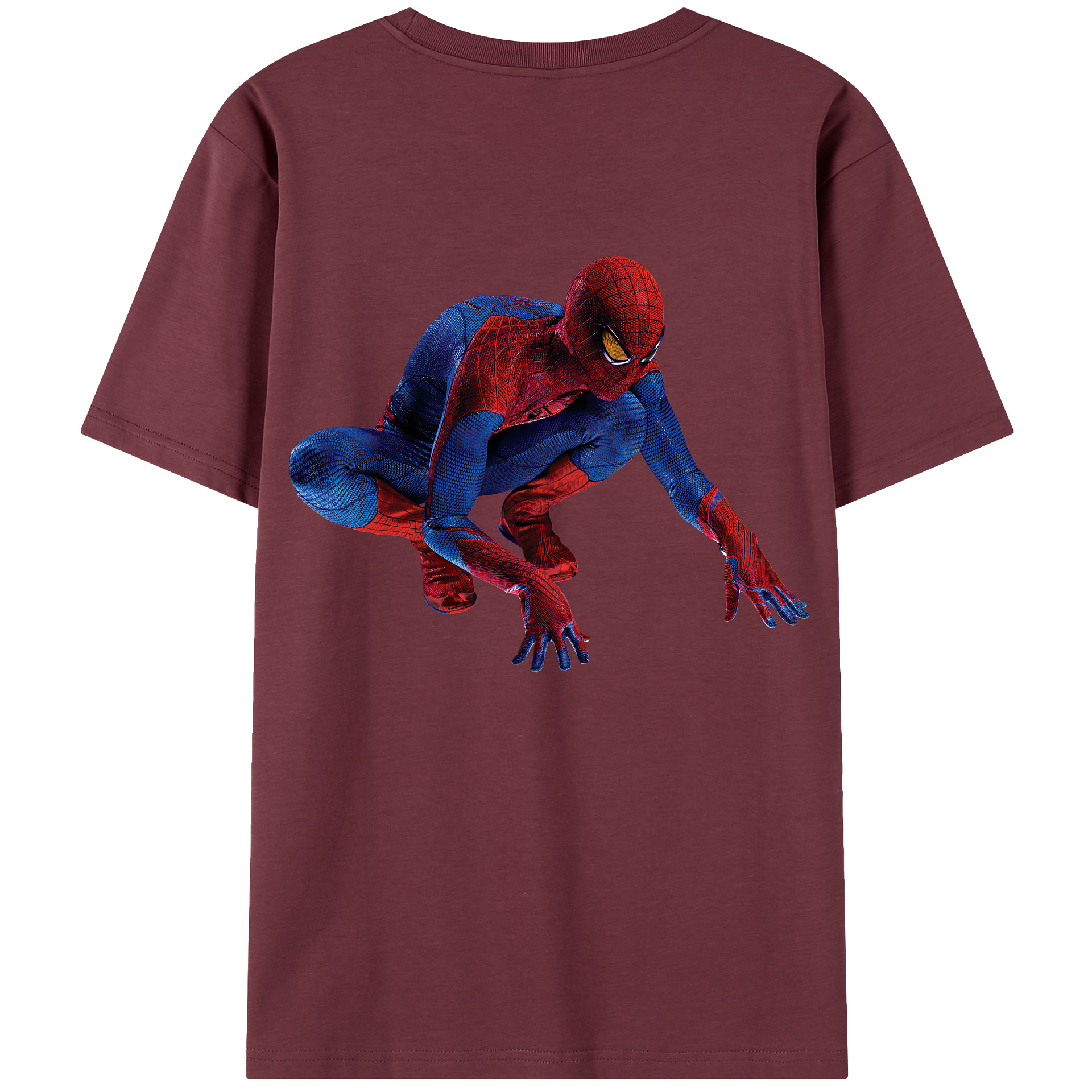 Spider Man スパイダーマン 綿100％半袖Tシャツ（背面プリント）